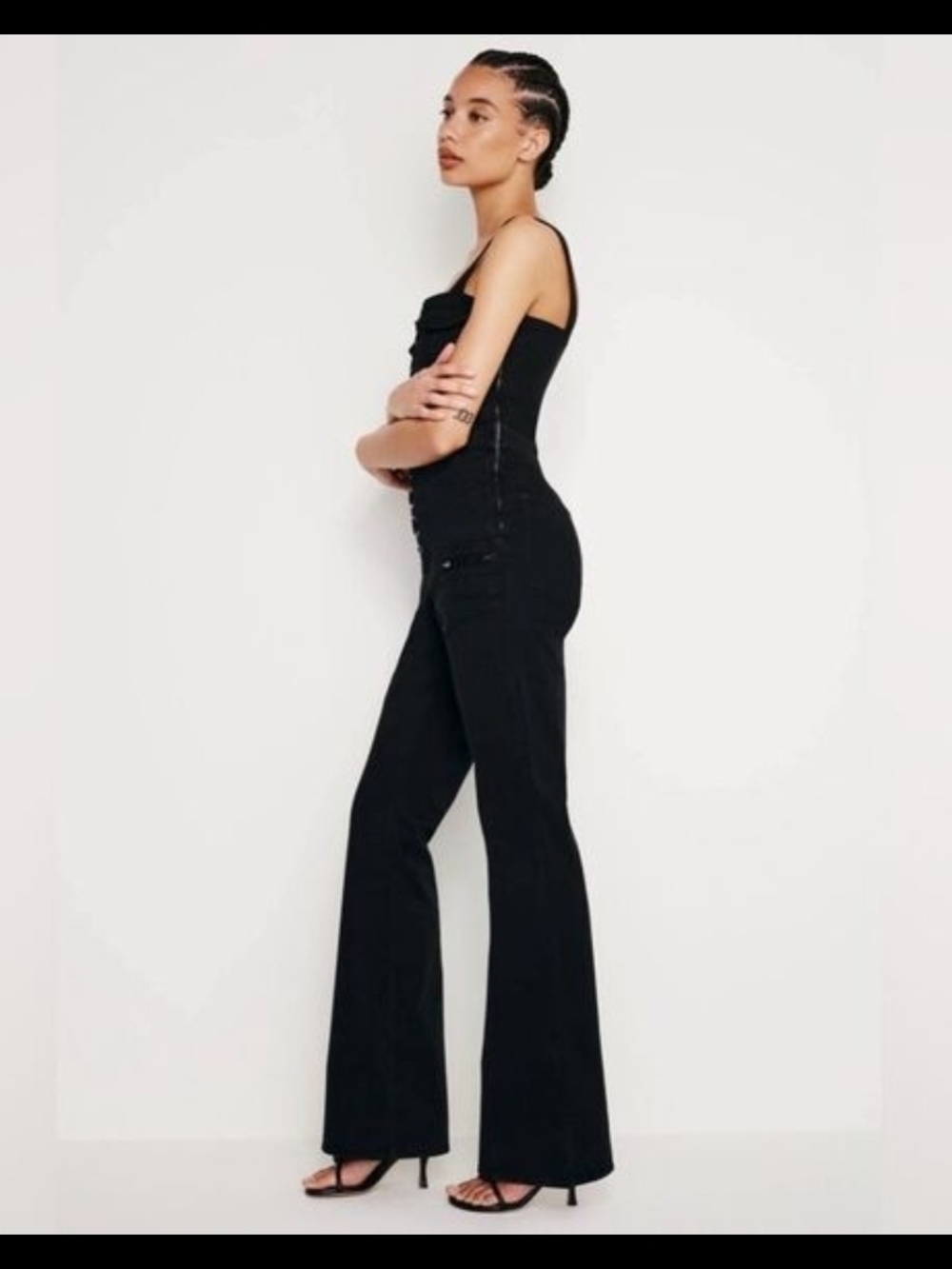 Good American Lace Up Cargo Tank Jumpsuit Medium NWT - Picture 3 of 10